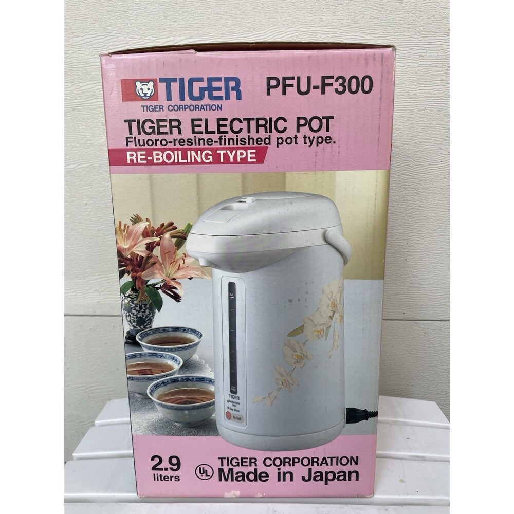 Tiger PFU-F300 Electric Water Boiler Warmer Pot 2.9L Floral White - Tested Japan